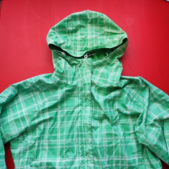 Columbia Omni-shield windbreaker light coat jacket green plaid women's size M - Picture 2 of 9